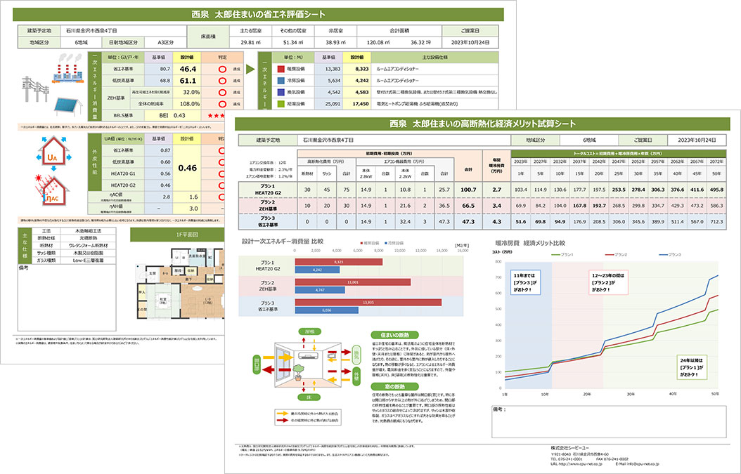 省エネ性能が伝わるプレゼンボード