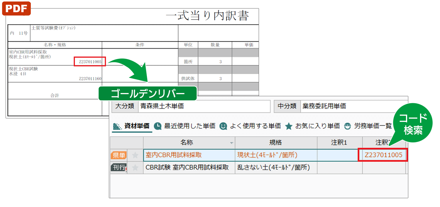 青森県土木・農林・九州地方整備局および各市の自動積算対応した土木積算システム ゴールデンリバー